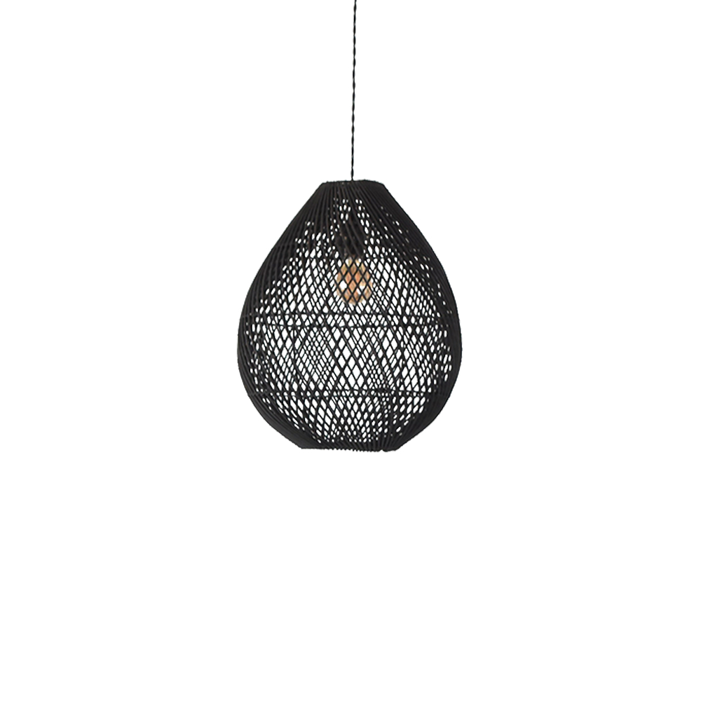 Boho Rattan Handvävd Svart Taklampa