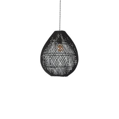 Boho Rattan Handvävd Svart Taklampa