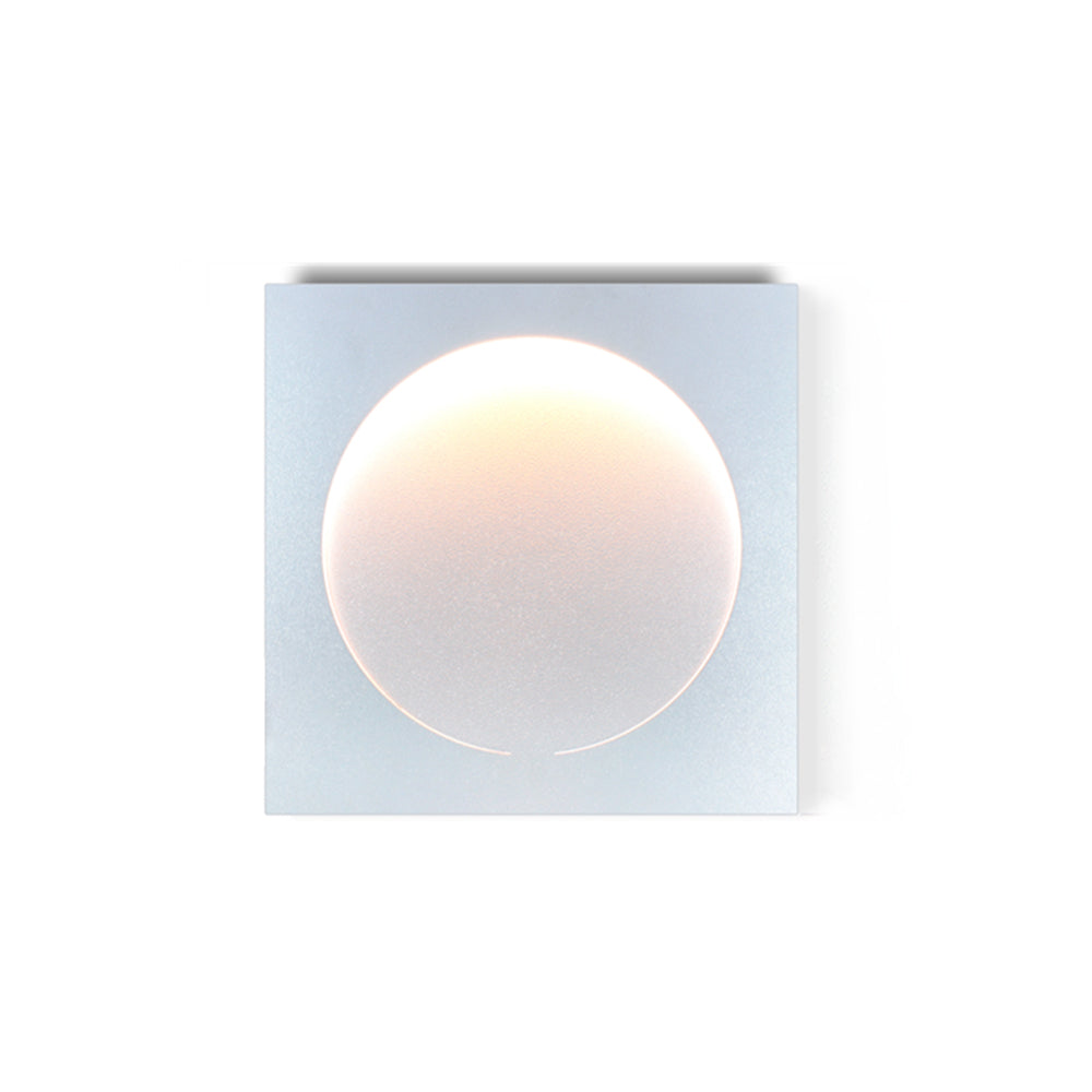 Elif - Modern LED Vägglampa Fyrkant Måne Inomhus, Vit, Metall