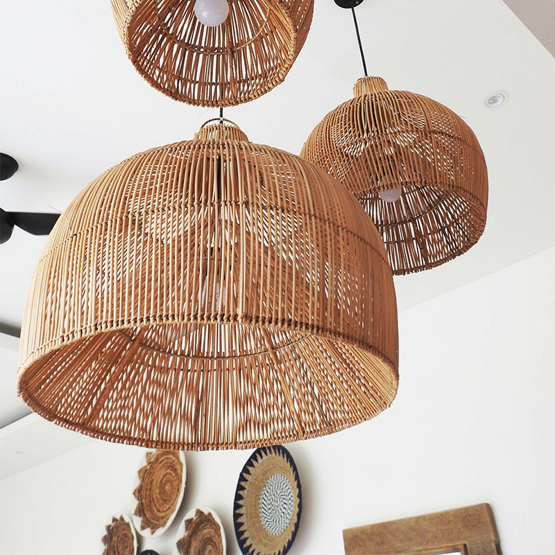 Boho Korg Lampkåpor Handvävd Kökö Förstahand Hänglampa