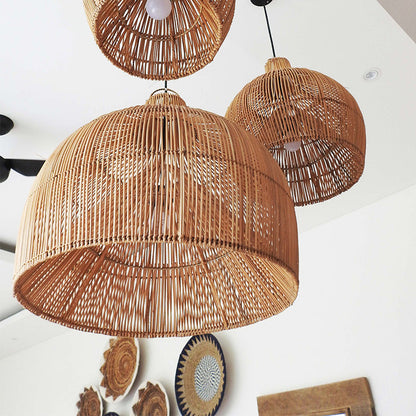 Boho Korg Lampkåpor Handvävd Kökö Förstahand Hänglampa