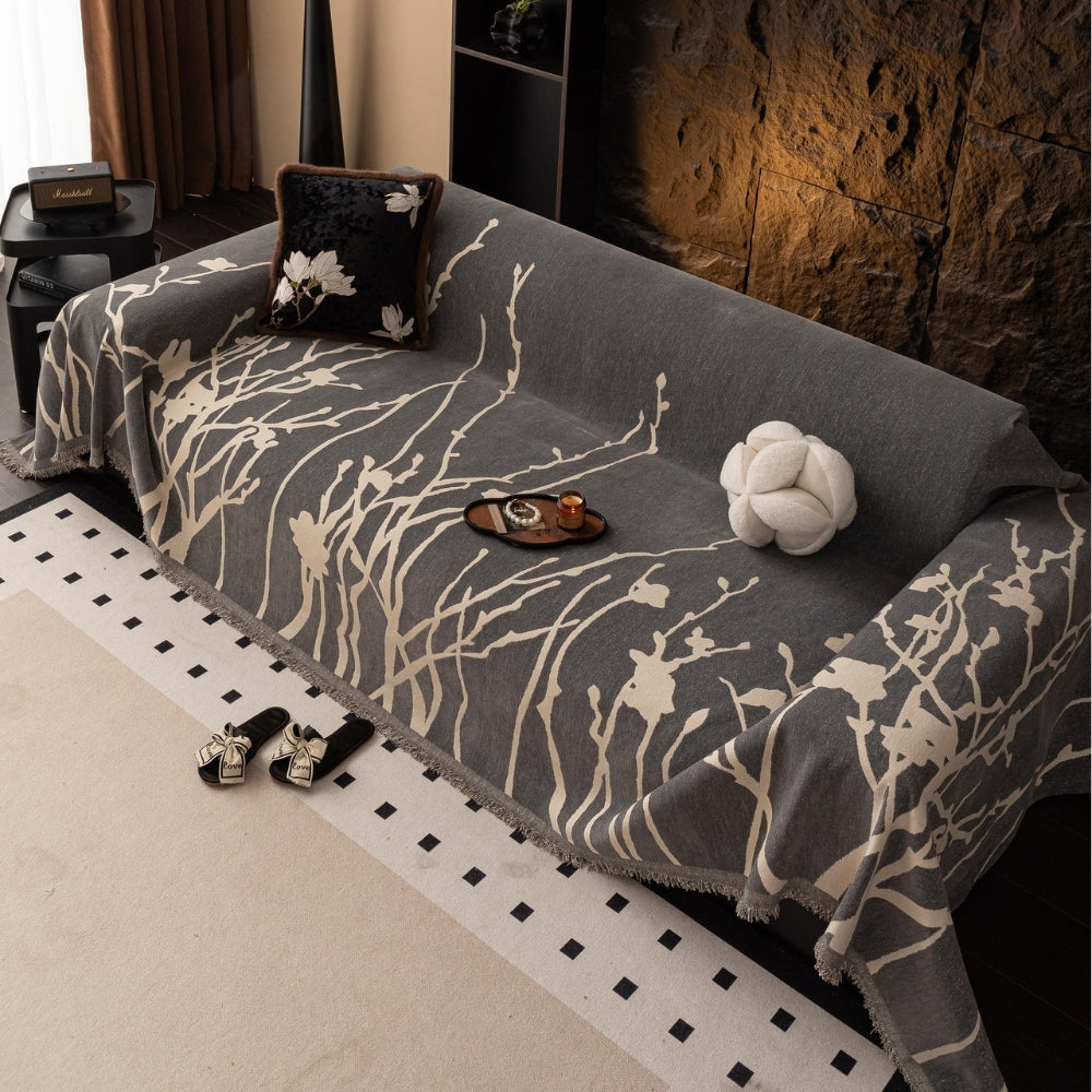 Twilight Branches Chenille Sofföre Täcka