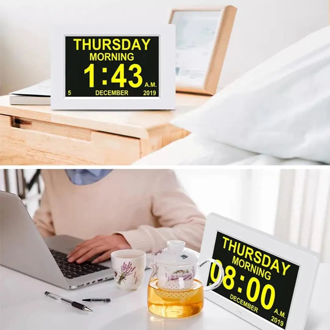 Royallure Stor LED Digital Väckarklocka – Multifunktionell Display, USB Laddning & Temperatur