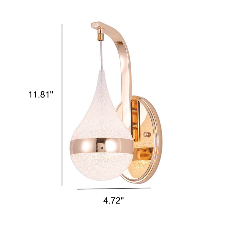 Minimalistisk droppformad LED-vägglampa med 1 ljus
