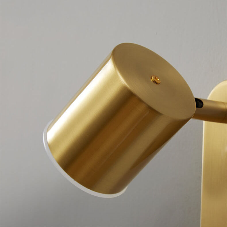 Modern minimalistisk cylindrisk LED-vägglampa med koppar