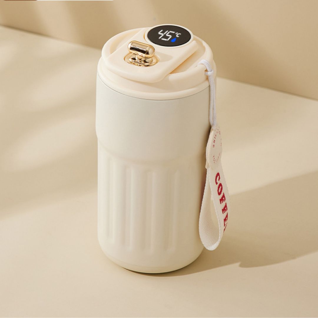 Rostfritt stål kaffekopp med LED temperaturvisning 450 ML