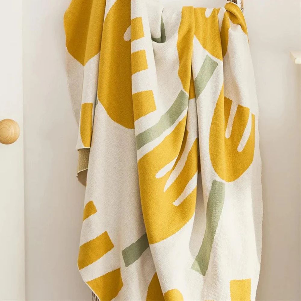 Vår Tulpan Blommig Stickad Filt