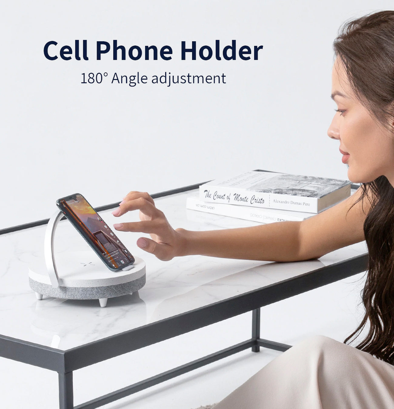 Carvallo – 4-i-1 Dimbar Sänglampa med Trådlös Laddare och Bluetooth Högtalare