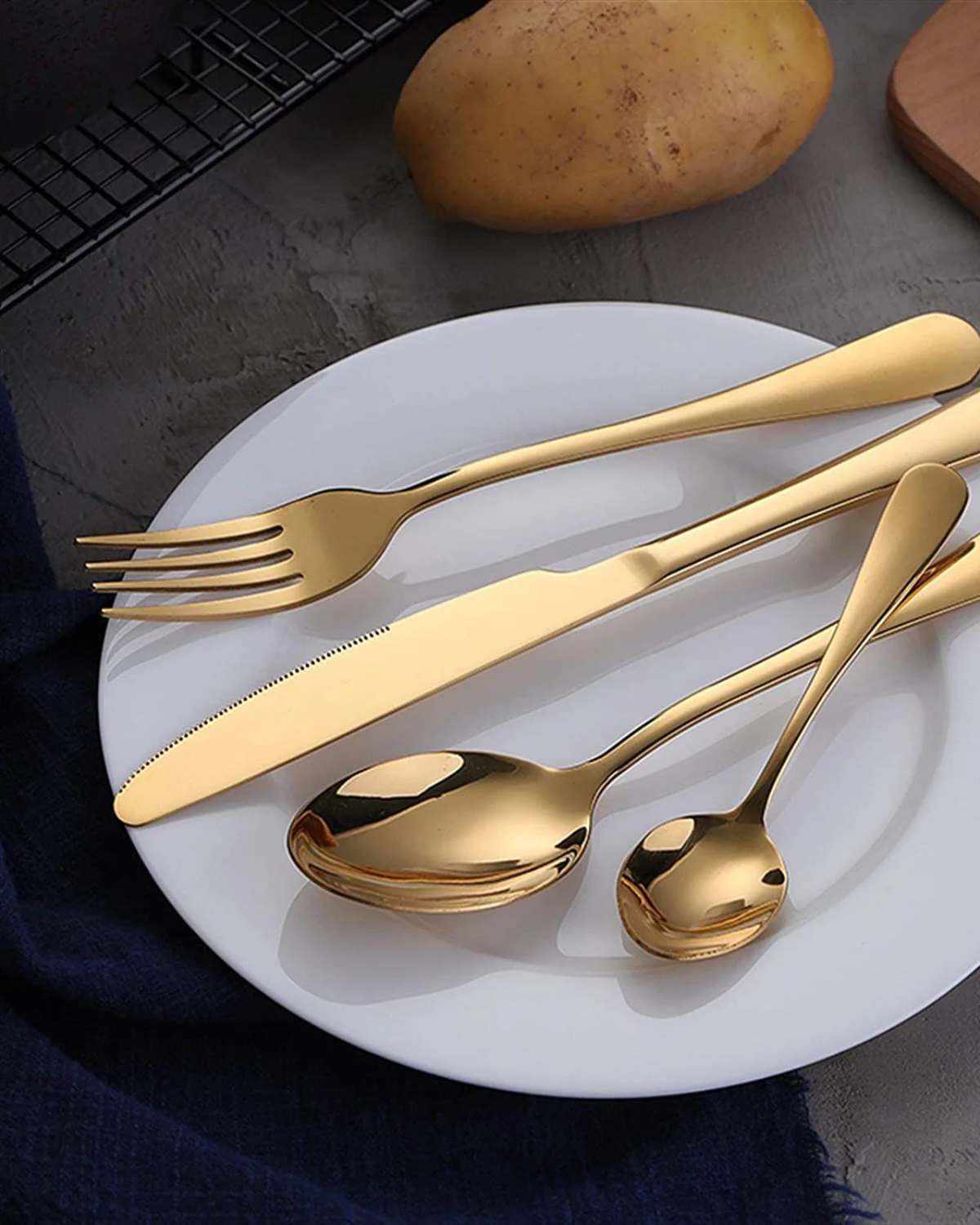 Carvallo Luxe – Guldbestickset med Fin Finish för Stilig Matlagning