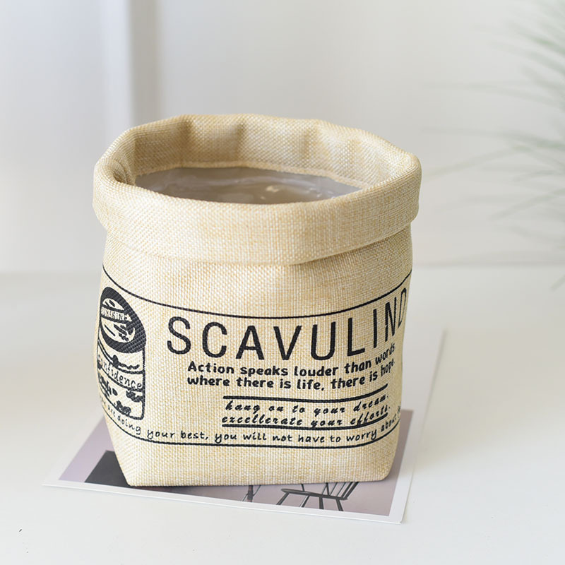 Dekorativ tygväxtkruka med tryck – Mångsidig förvaringskruka för växter och dekoration