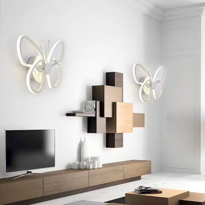 Modern minimalistisch LED-vägglampa i fjäderform