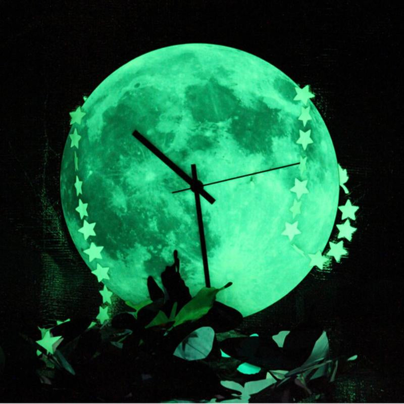 MoonLight - Luminös Måne Väggklocka