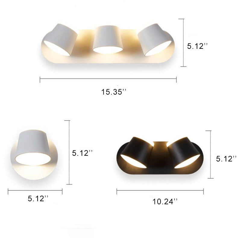 ScandiGlow – Justerbar LED Vägglampa med Cylinderformad Skärm, Finns i 1/2/3 Ljuspunktet