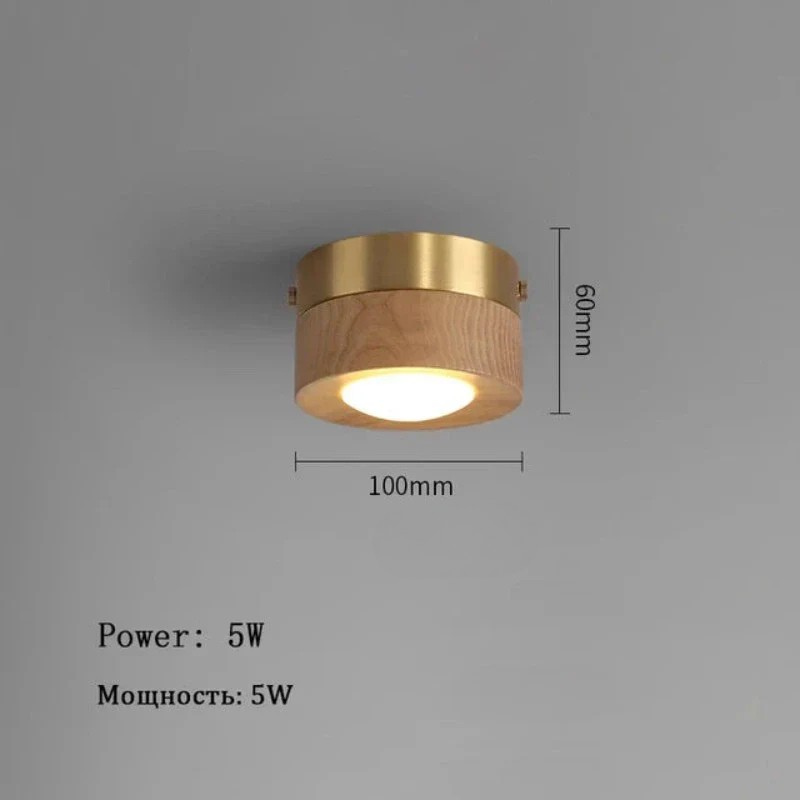 WoodAura - Valnöts Taklampa med LED Spotlight