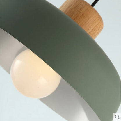 Nordic Creative Pendant Light | Naturligt Trä &amp; Aluminium | Modern Hemljus | 11.81 x 5.51 in | Brick by Brick