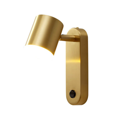 Modern minimalistisk cylindrisk LED-vägglampa med koppar