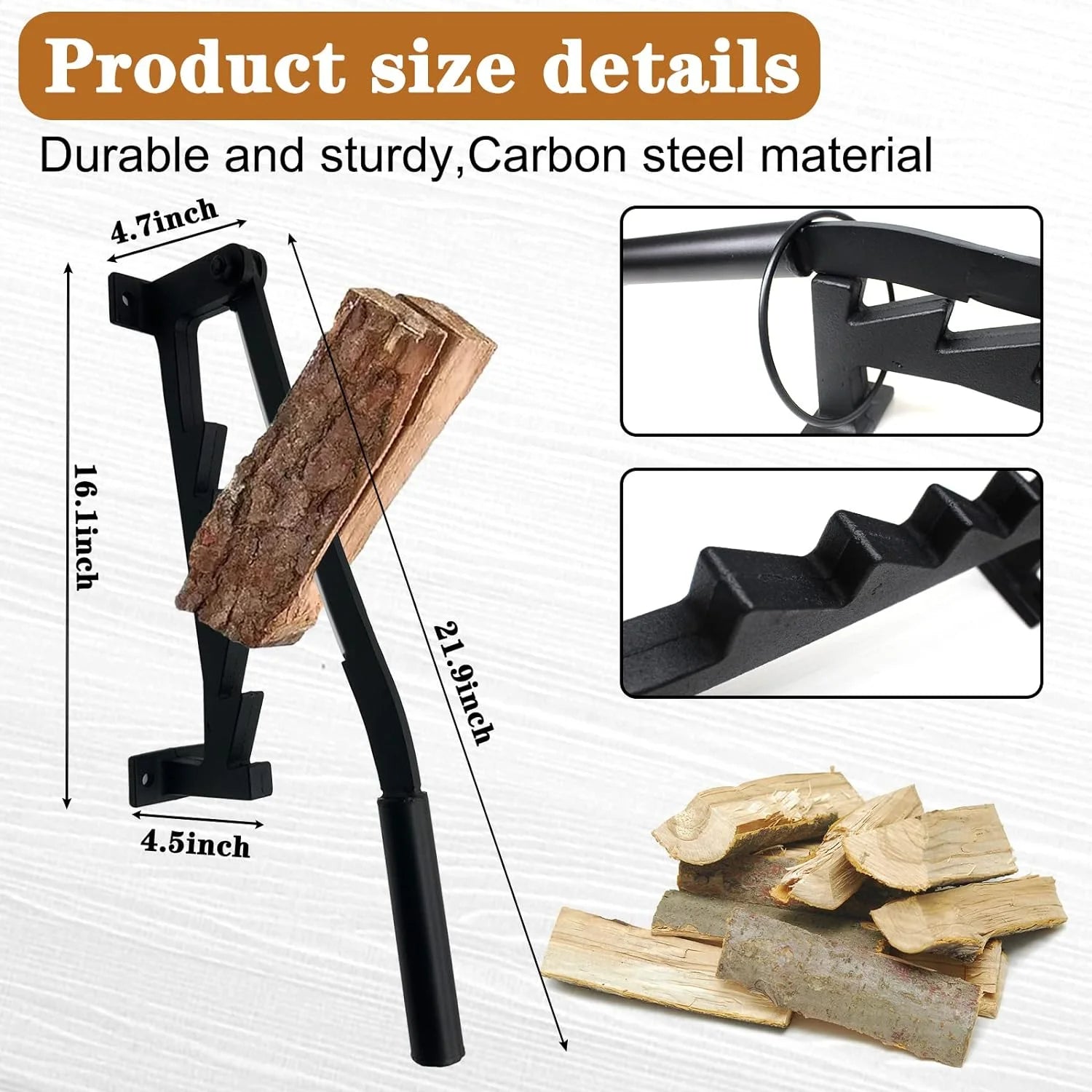Väggmonterad vedkindling splitter