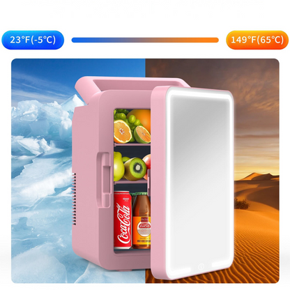 Mini Kylskåp Spegeldörr Portabel 12L Kylare