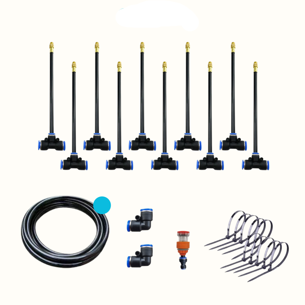 Carvallo AutoFlow Automatisk bevattningssystem Trädgård | Programmerbar & Vattensparande | Med regnsensor | Robust kopparmunstycken