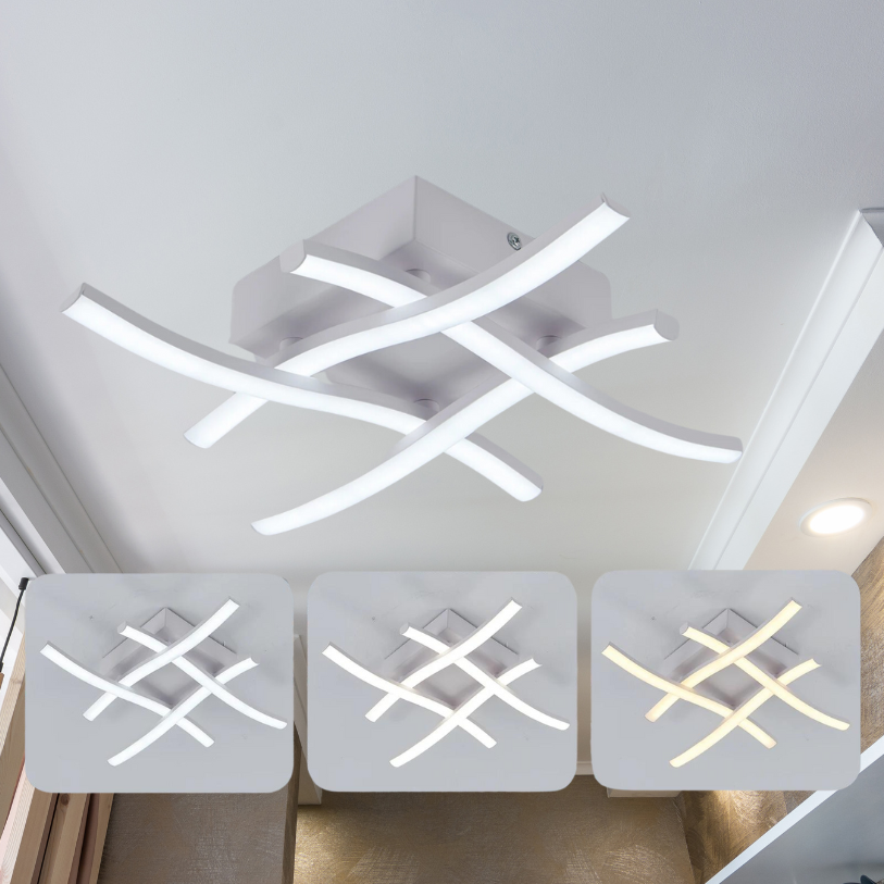 BrightEase LED Taklampa - Modern Design, Dimbar, 24W, Tre-färgsljus