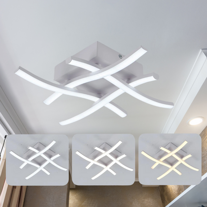 BrightEase LED Taklampa - Modern Design, Dimbar, 24W, Tre-färgsljus