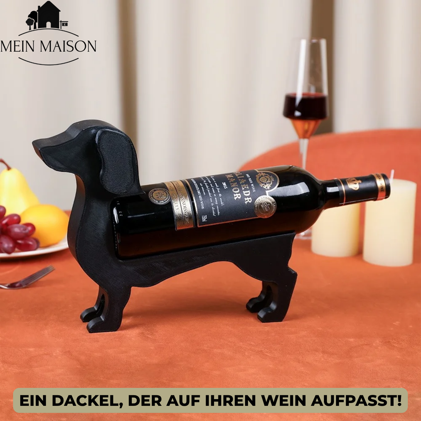 Carvallo Dachshund CorkHound | Originellt design | Stabil & Dekorativ | För 375–500 ml