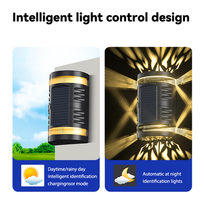 Solarlampa med intelligent ljusstyrning – Utomhusvägglampa med automatisk nattdetektering