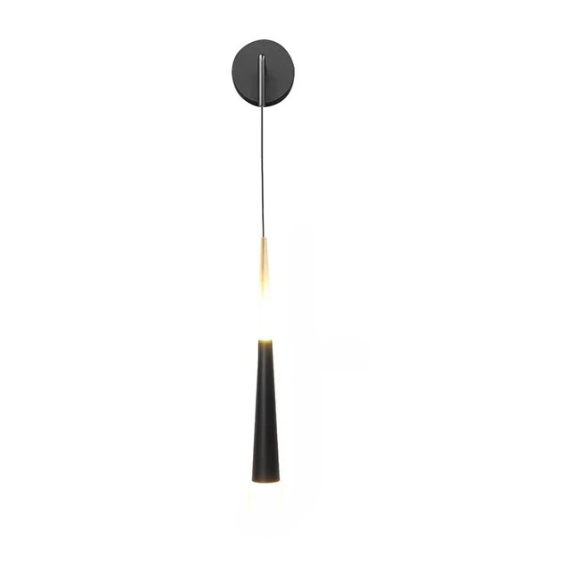 NordicLuxe - Minimalistisk LED-vägglampa i svart för sovrum och vardagsrum