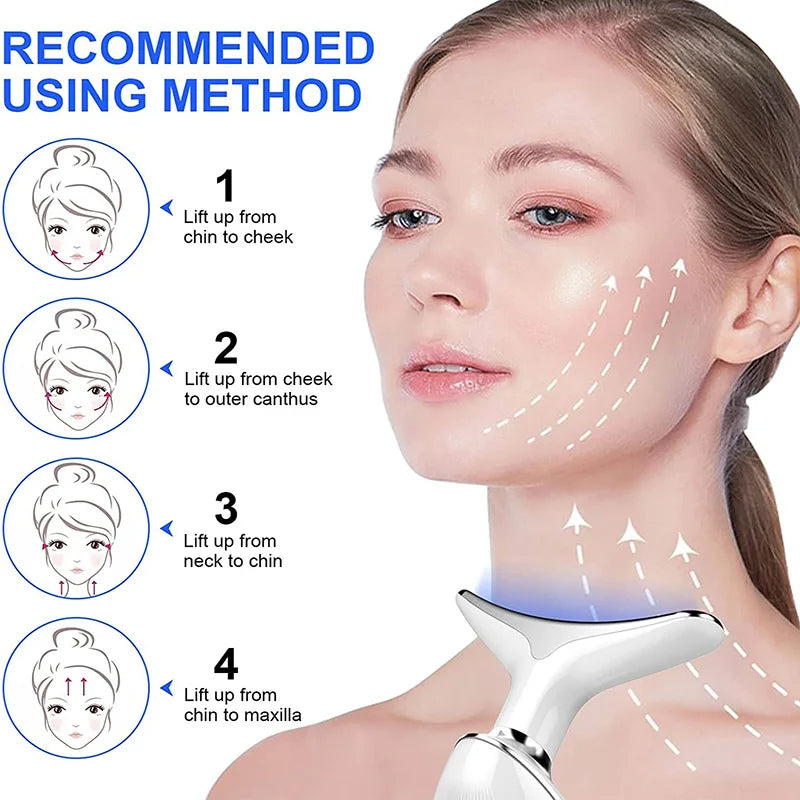 LED Ansikte &amp; Nacke Lyftande Massager