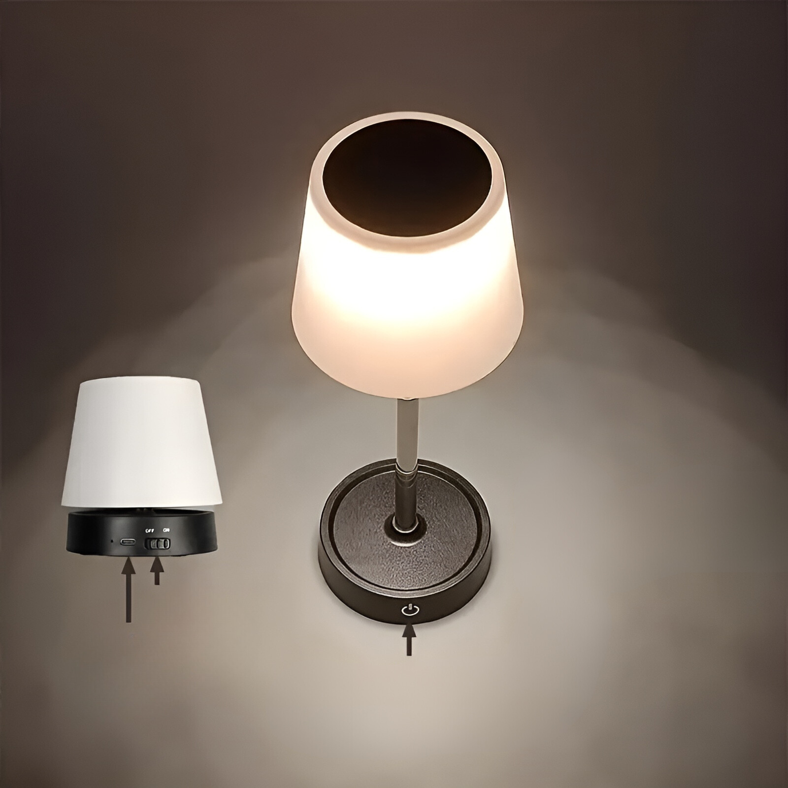 GlowLume Light - Återuppladdningsbar Touch-LED-bordslampa