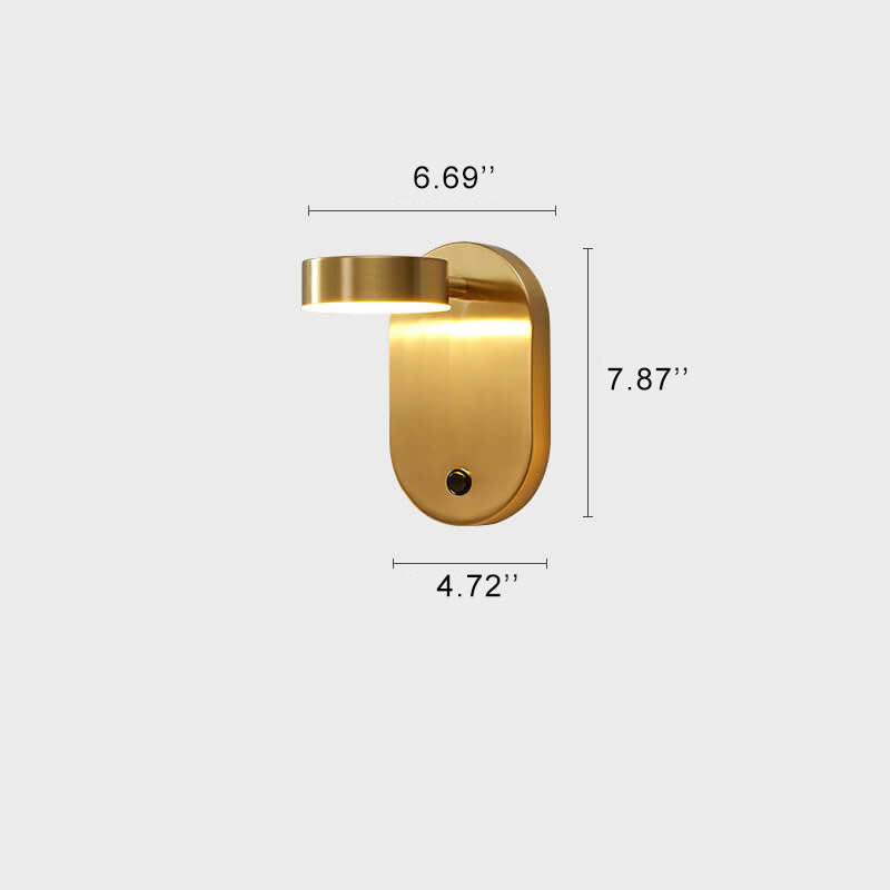 Modern minimalistisk cylindrisk LED-vägglampa med koppar