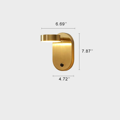 Modern minimalistisk cylindrisk LED-vägglampa med koppar