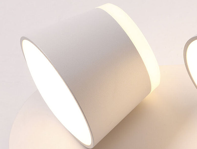 ScandiGlow – Justerbar LED Vägglampa med Cylinderformad Skärm, Finns i 1/2/3 Ljuspunktet