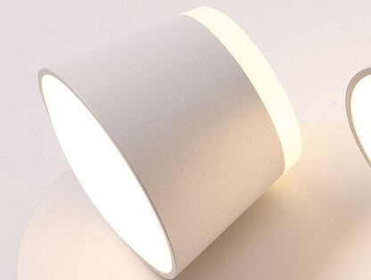 ScandiGlow – Justerbar LED Vägglampa med Cylinderformad Skärm, Finns i 1/2/3 Ljuspunktet