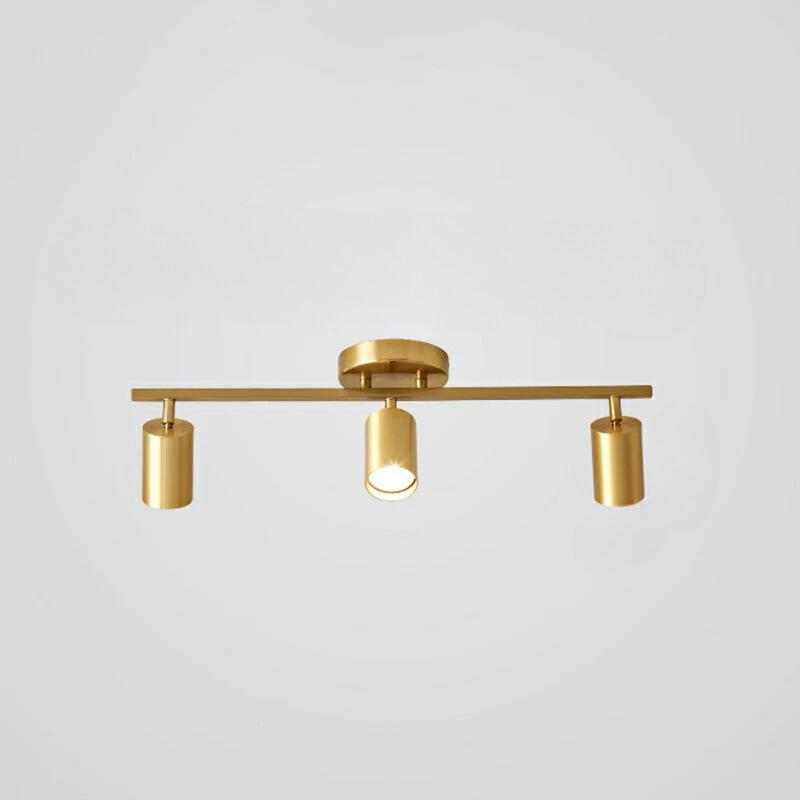 Minimalistisk LED Taklampa med Guld Tubulär Skena och Metalls.k.s.