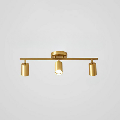 Minimalistisk LED Taklampa med Guld Tubulär Skena och Metalls.k.s.