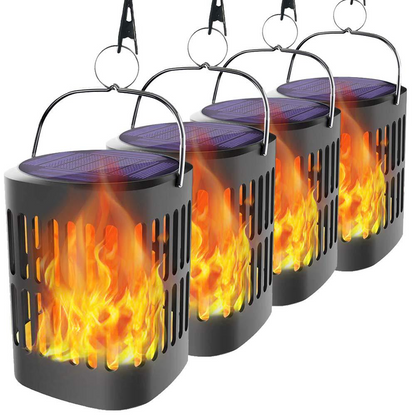 Solär LED Flamme lykta – Dekorativ utomhusbelysning för trädgård och terrass med hängmöjlighet
