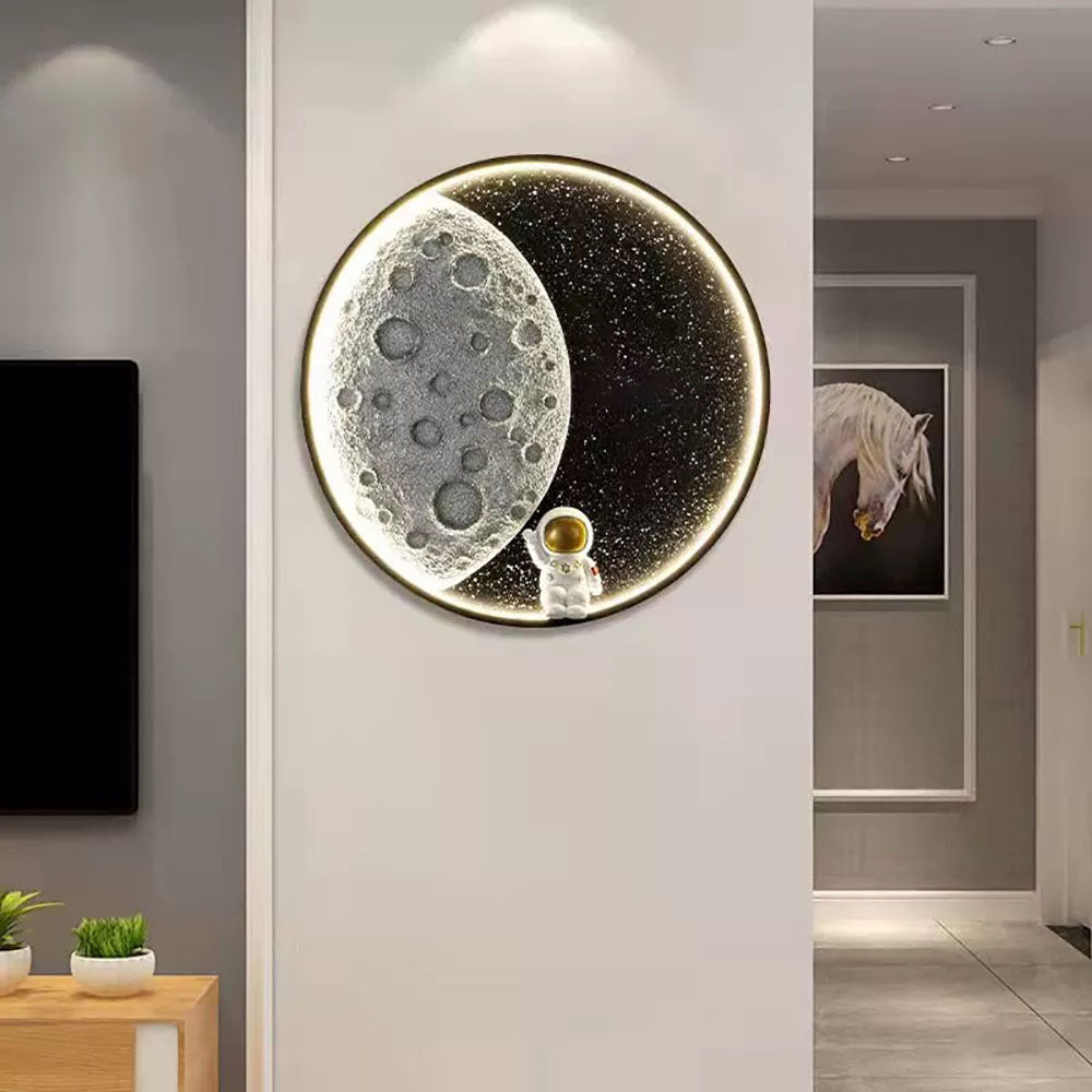Elif Modern Astronaut Maan LED Vägglampa Sova-/Barnrum Inomhus Metall Dimbar