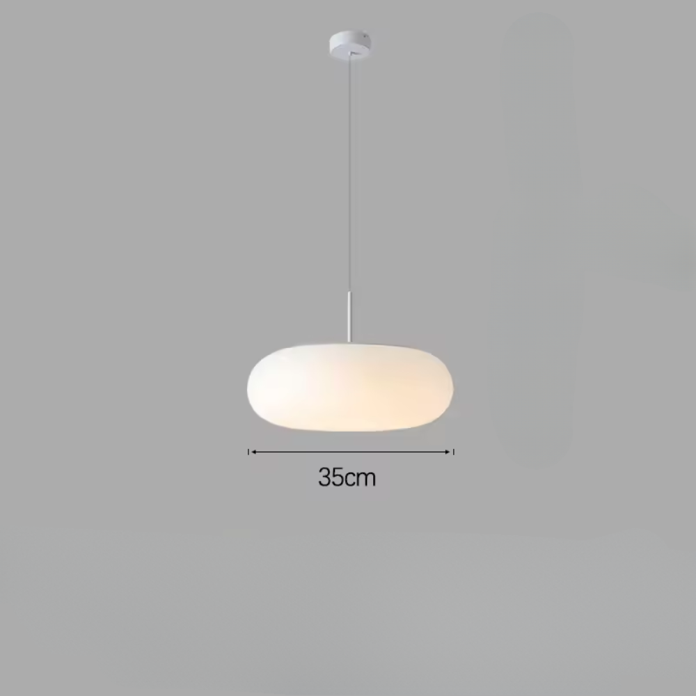 Nyxora | Modern hängande lampa i crema i minimalistisk kandelaberstil med varmt LED-ljus