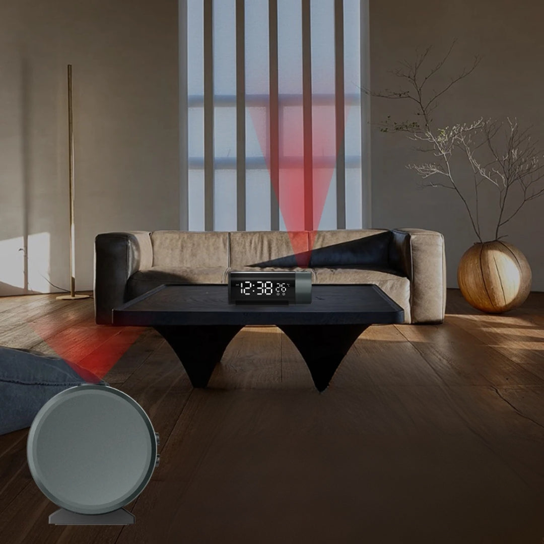 Carvallo – slankt projektionsur med tids- och temperaturvisning