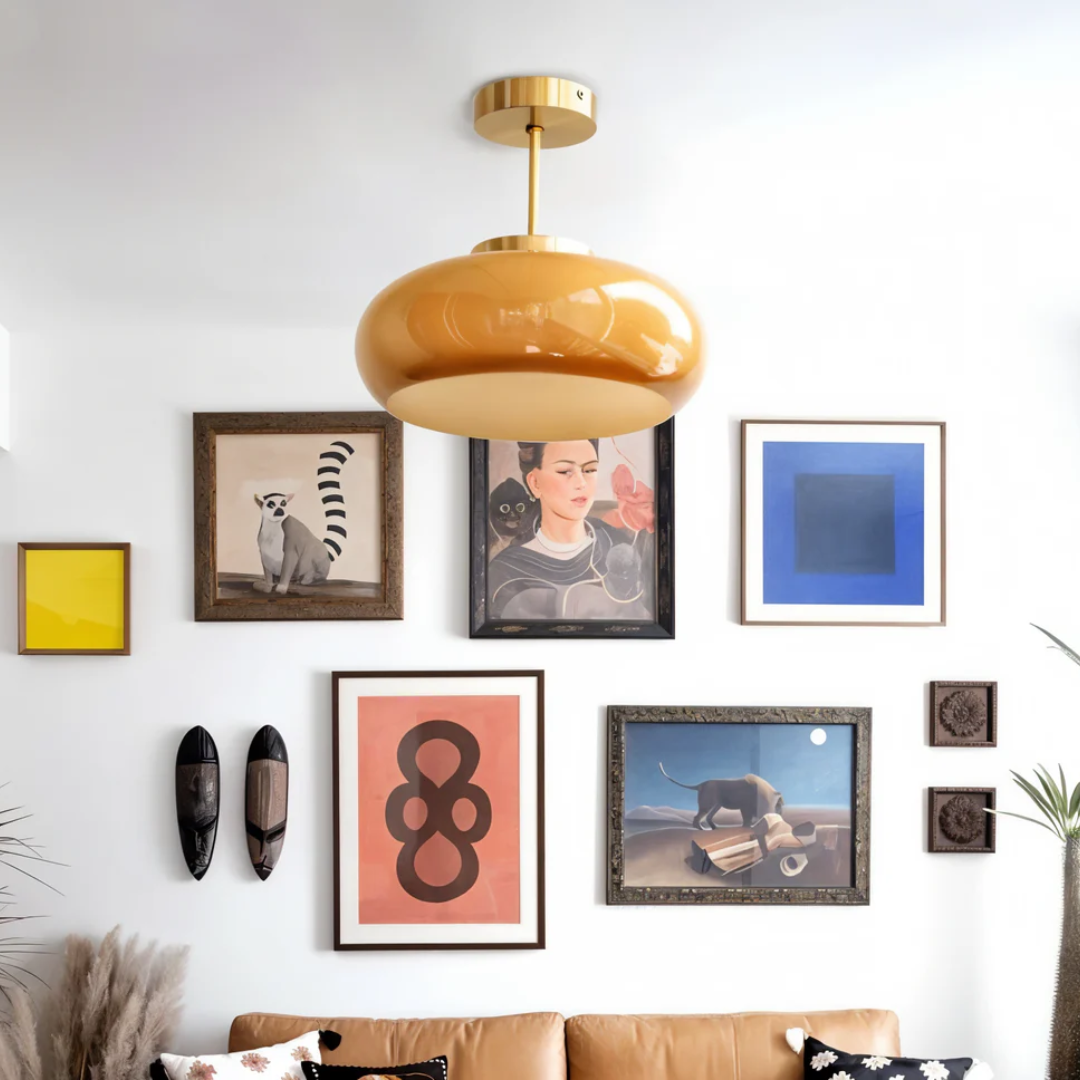 Flixar Elve | Gul taklampa i retrodesign