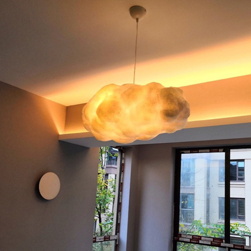 Aurora Design Wolk LED Hänglampa PVC/Bomull Vit