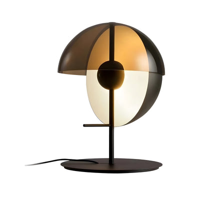 Eclipse - Design Bordslampa med Unik Halv Kula och Rökt Skärm