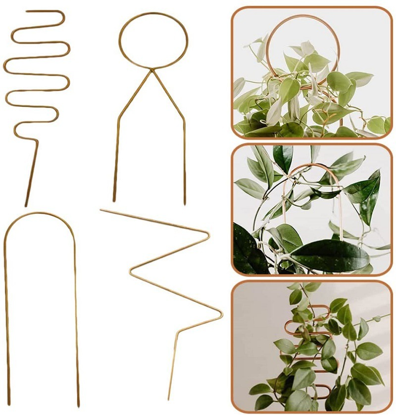 Metallplanter stötta för klätterväxter i olika former