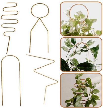 Metallplanter stötta för klätterväxter i olika former