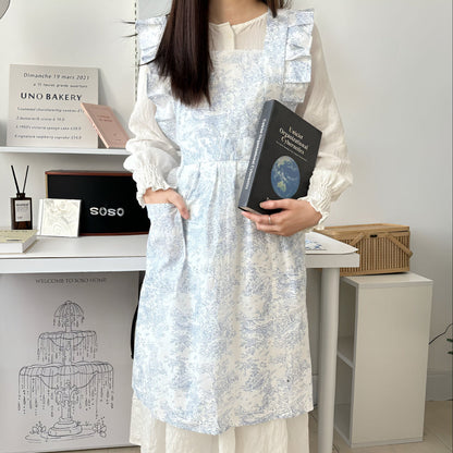 Ruffled Ink Floral Förkläde