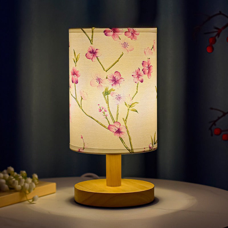 ZenGlow - Dekorativ Japansk Bordslampa med Träbas - Stämningsbelysning
