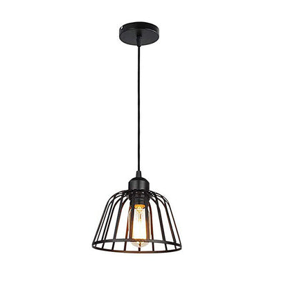 1/3-Ljuskälla Svart Liten Järnbur LED Industriell Stil Retro Kronljusstake