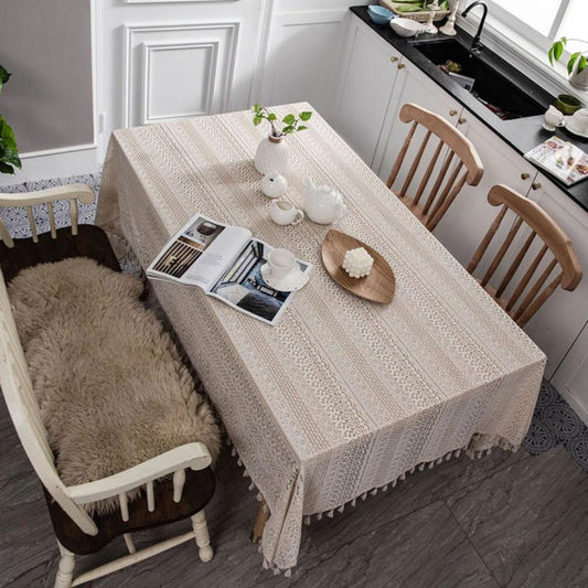 Vintage Spets Hål Virkad Duk