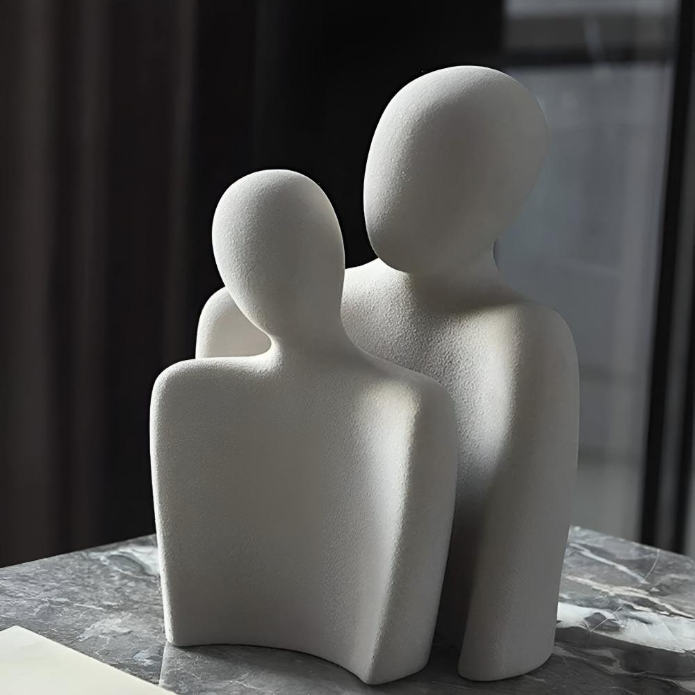 Romantic couple ceramic sculpture